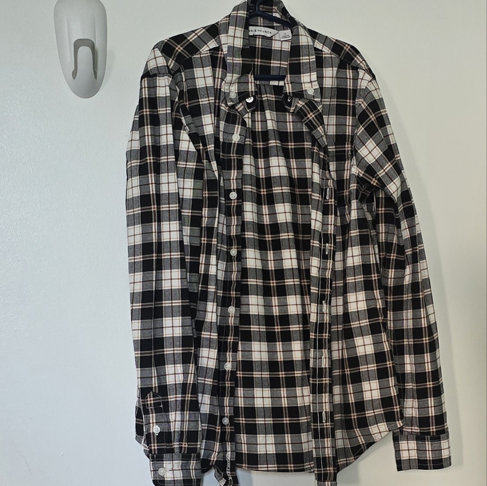 Janie and Jack Black and White Plaid Shirt